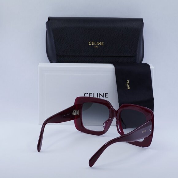 Final Price! Celine CL40263F 69B Shiny Burgundy Sunglasses - Picture 4 of 12